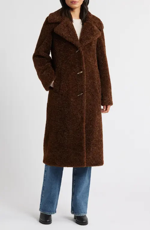 Sam Edelman Teddy Toggle Coat in Chocolate at Nordstrom, Size Small | Nordstrom