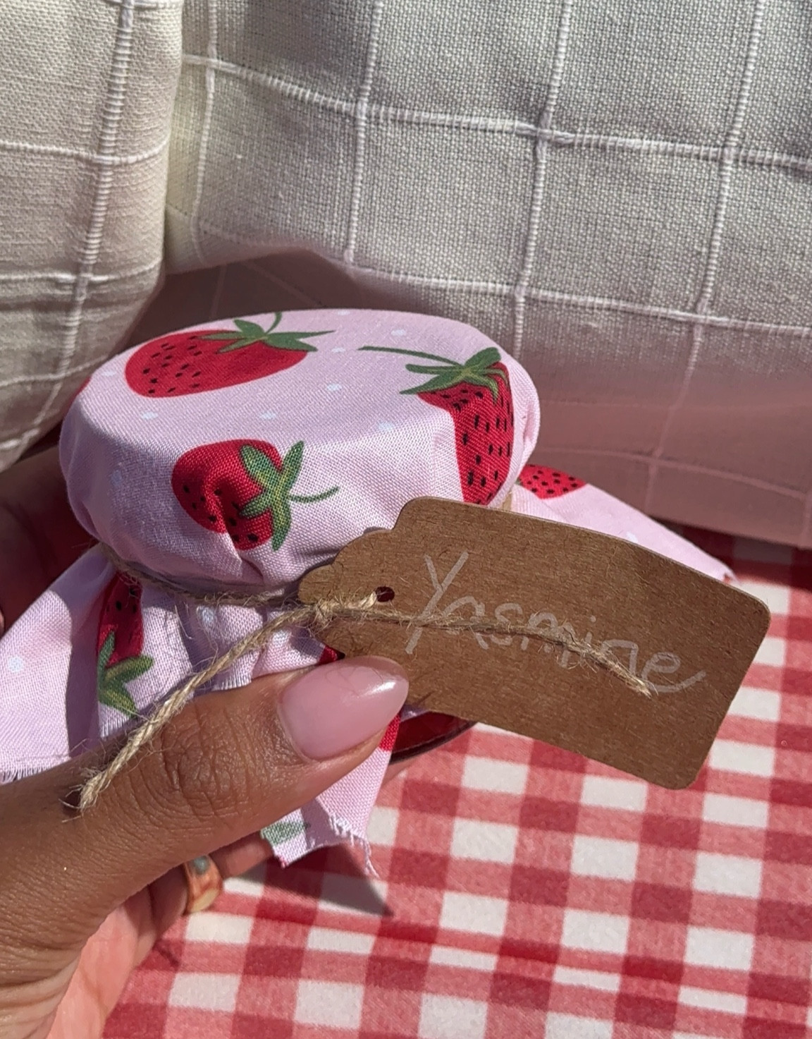 strawberry jam for name tags and gift favors 

#LTKSeasonal #LTKFindsUnder50 #LTKHome