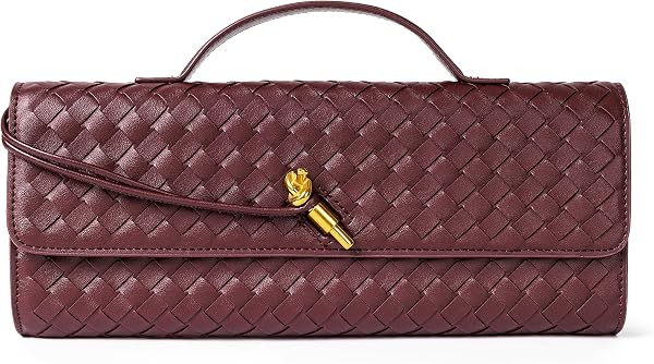 Joryin Woven Purse for Women Evening Clutch Woven Leather Handbags Crossbody Bag Purse Formal Eve... | Amazon (US)