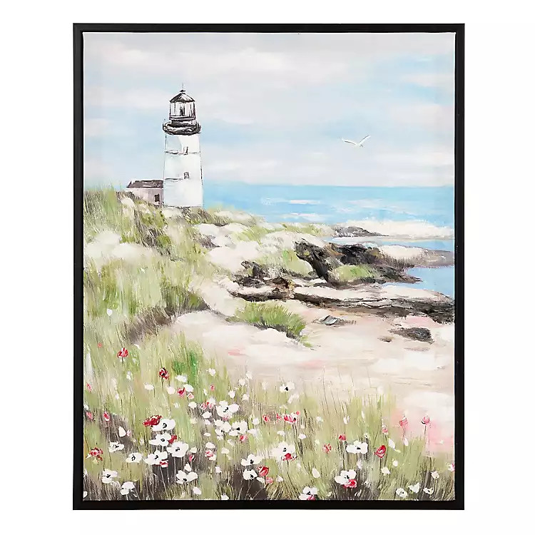 Coastal Lighthouse Framed Canvas Art Print | Kirklands Home | Kirklands