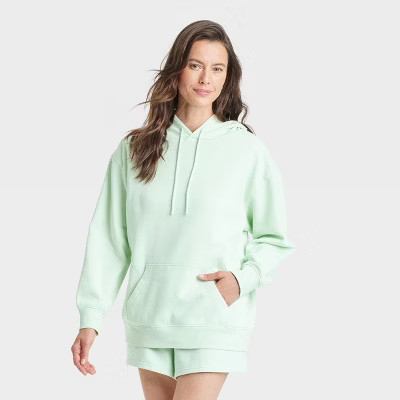 Women's Leisure Studio Oversized Hooded Sweatshirt - Universal Thread™ Light Mint Green L | Target