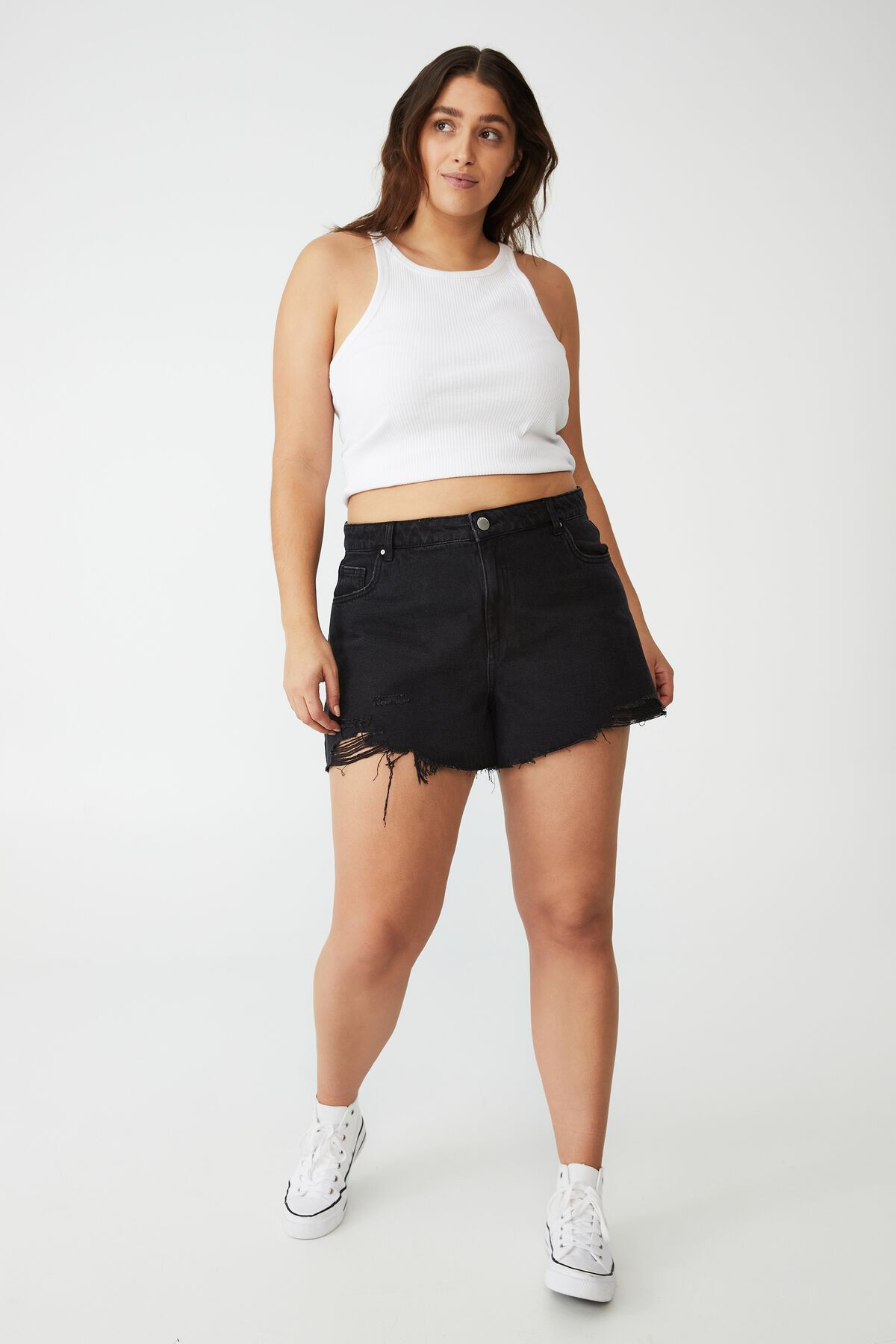 Curve A-Line High Rise Denim Short | Cotton On (ANZ)
