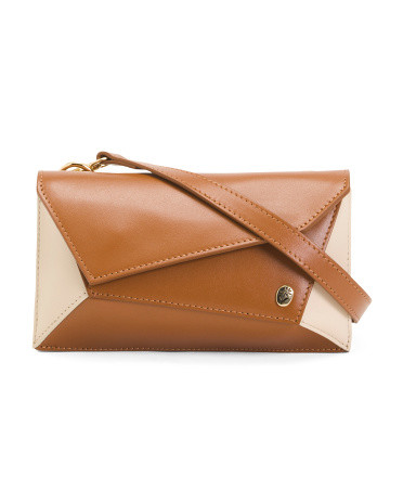 Made In Italy Leather Geo Small Crossbody | TJ Maxx