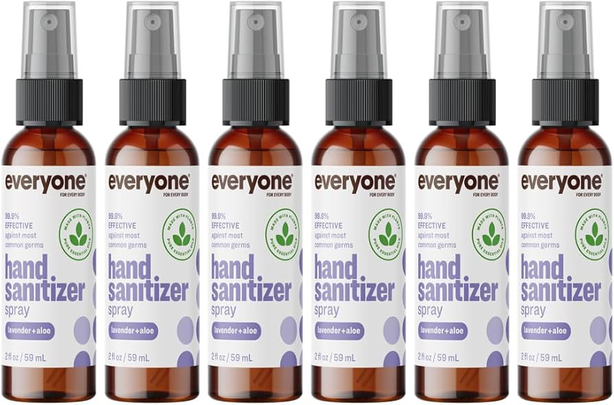 Everyone Hand Sanitizer Spray, 2 Fl Oz (Pack of 6), Lavender and Aloe, Plant Derived Alcohol with... | Amazon (US)