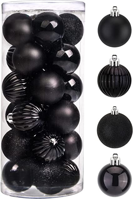 24PCS 1.57"(40mm)Christmas Ball Ornaments for Christmas Decorations, Shatterproof Plastic Ball Pr... | Amazon (US)