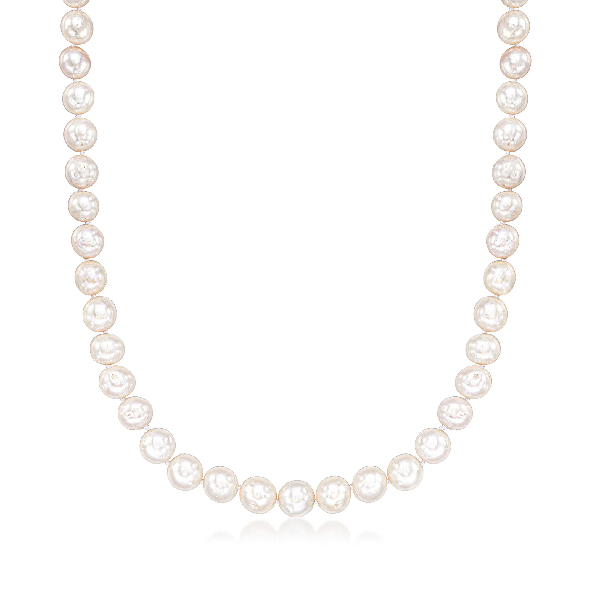 8-9mm Cultured Pearl Necklace with Sterling Silver | Ross-Simons