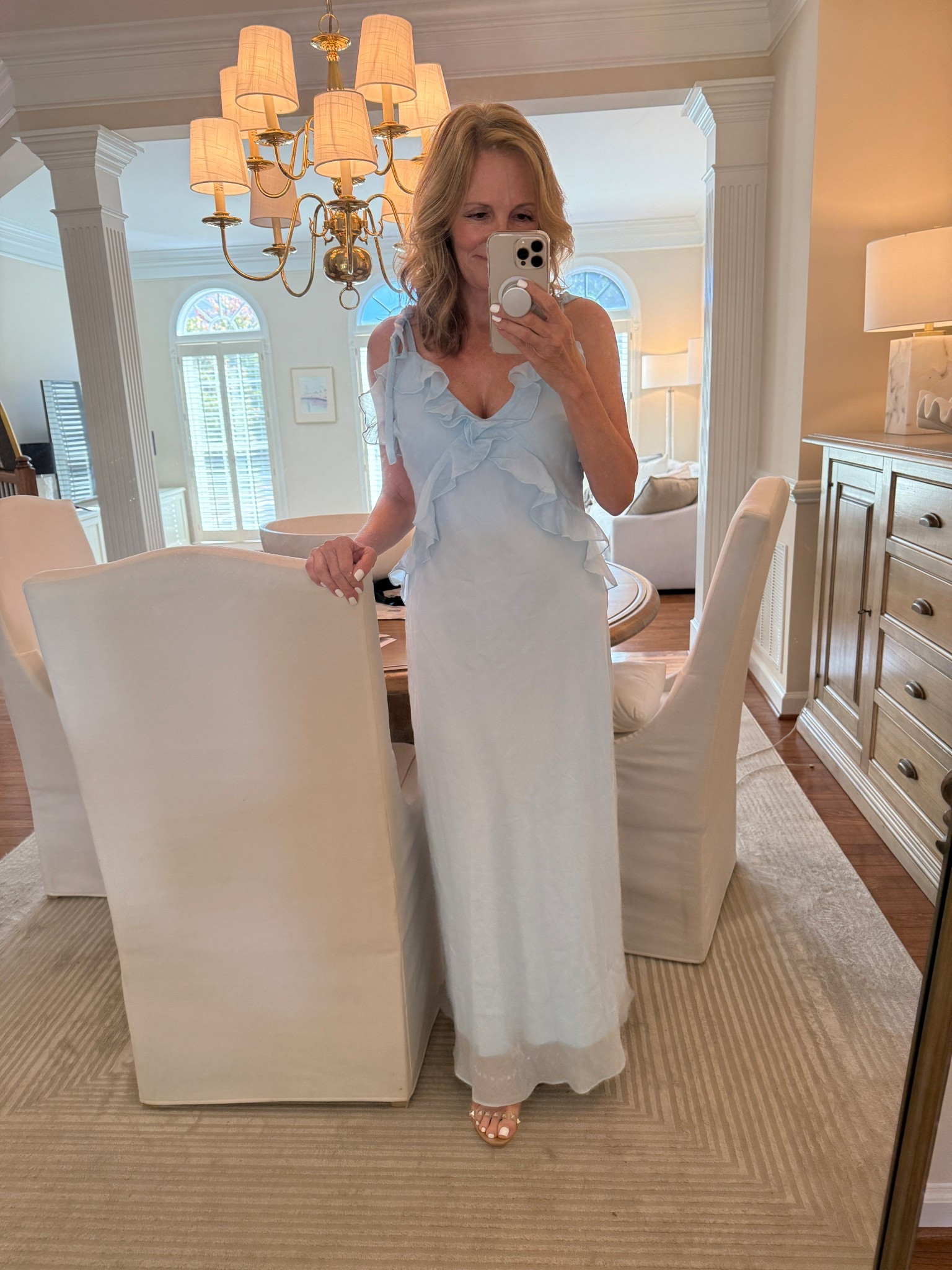 I already own this beautiful lined
Dress in black and the price was too good not to buy in baby blue. Perfect for petites no shortening needed and the straps are adjustable 

#LTKFindsUnder50 #LTKPetite #LTKSaleAlert
