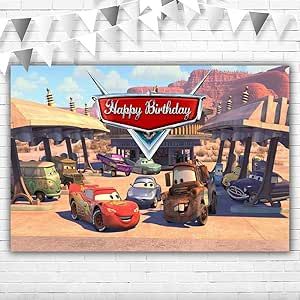 Race Car 1st Birthday Backdrop Happy Birthday McQueen Car Background for Boys Vinyl Hot Racing Ca... | Amazon (US)