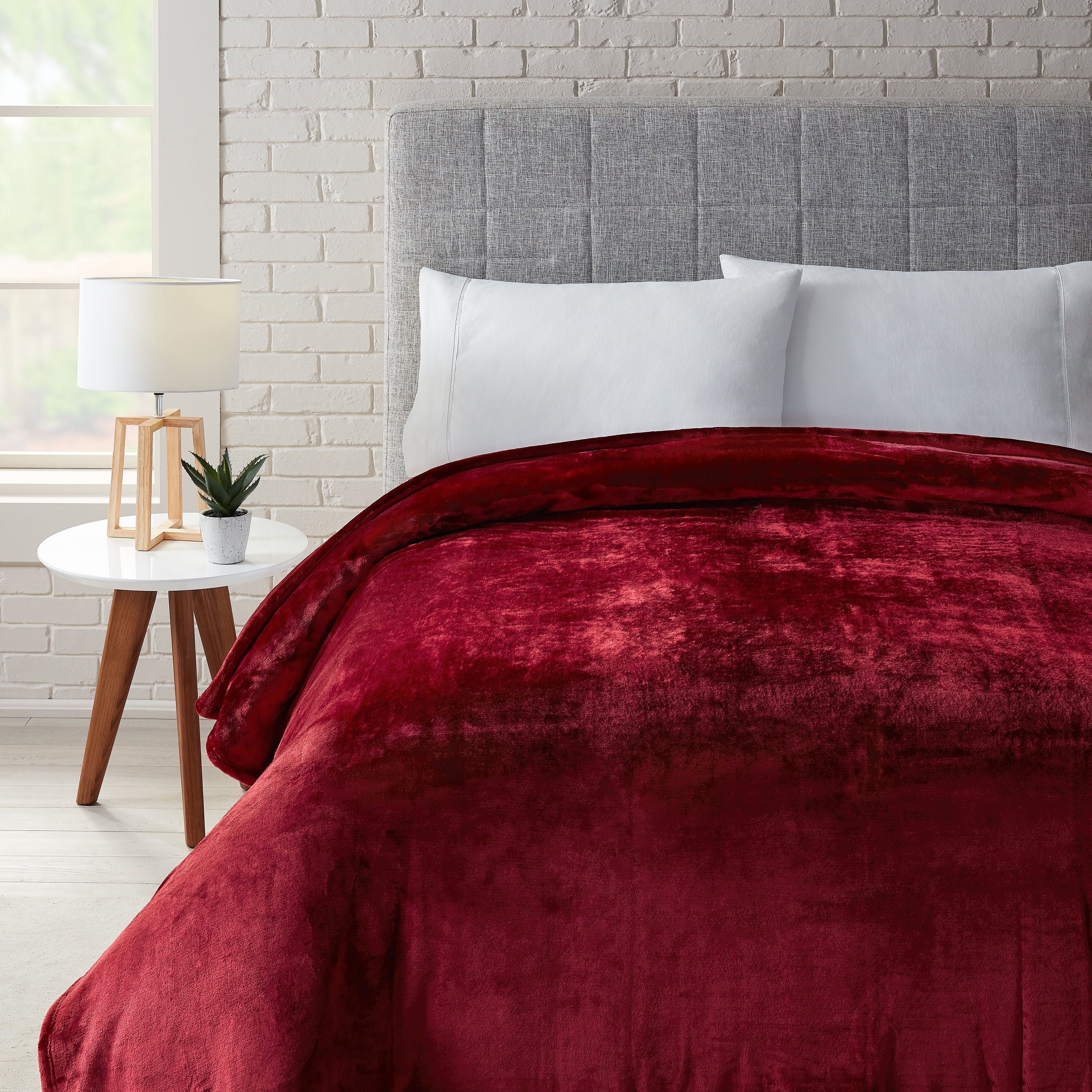 Better Homes & Gardens Luxury Velvet Plush Blanket, King, Red | Walmart (US)