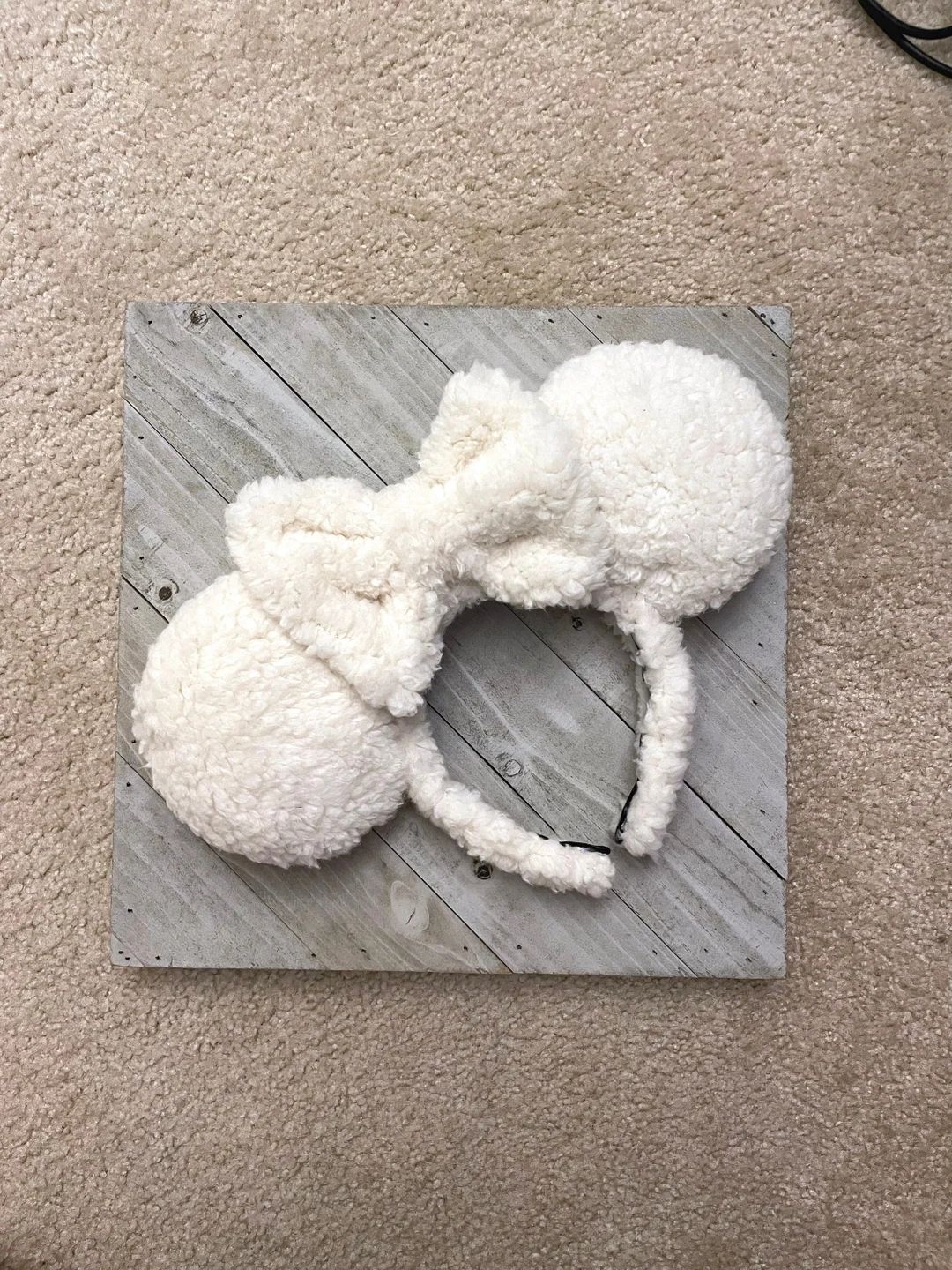Cream Sherpa Teddy Bear Mouse Ears Cozy Sweater Fall Winter Mouse Ears Fuzzy Neutral Mouse Ears H... | Etsy (US)