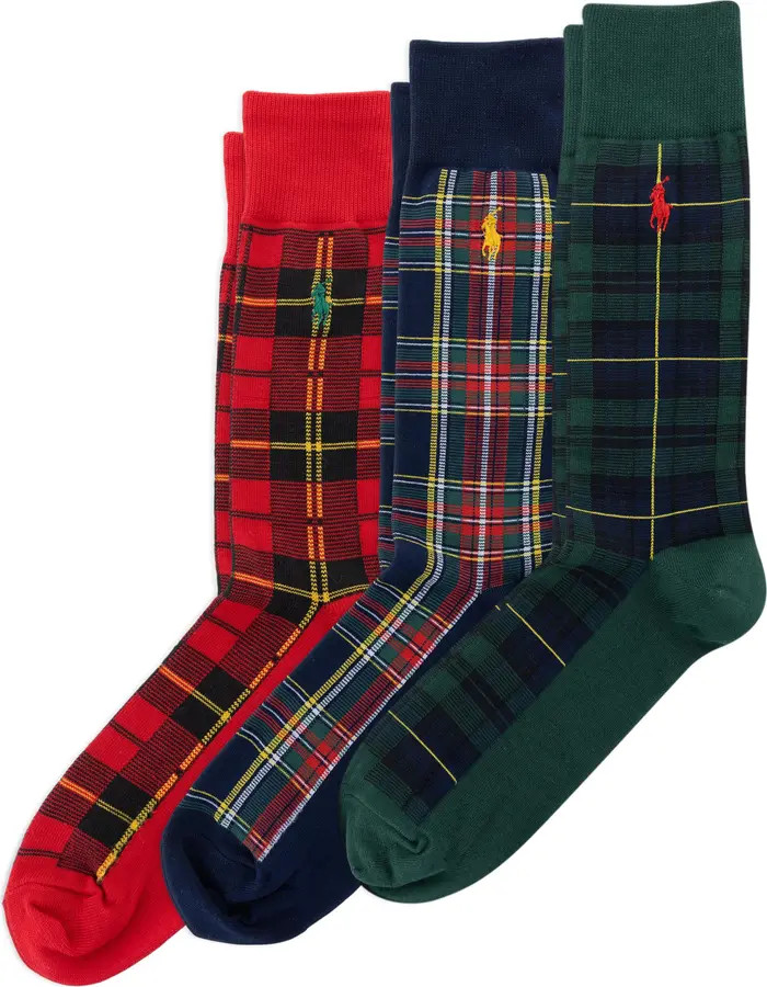 Assorted 3-Pack Tartan Crew Socks Gift Box | Nordstrom