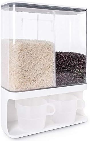 Conworld Rice Dispenser Container Wall Mounted Dry Food Storage Container(hold 7 lbs rice).Suitab... | Amazon (US)