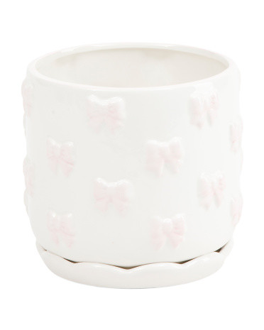 6in Bow Planter With Saucer | TJ Maxx