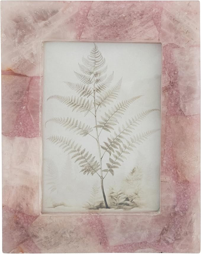 Creative Co-Op Agate Photo Frame, Pink | Amazon (US)