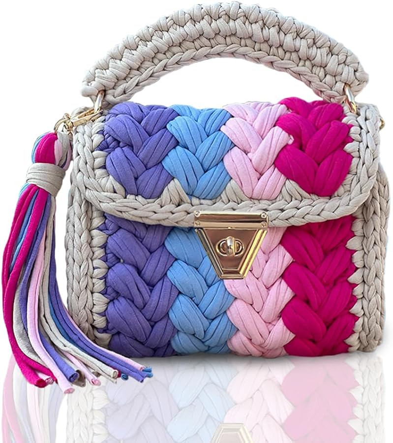 CHQEL Evening Clutch Bag for Women, Handmade Crochet Wedding Party Purse, Small Flap Formal Cross... | Amazon (US)