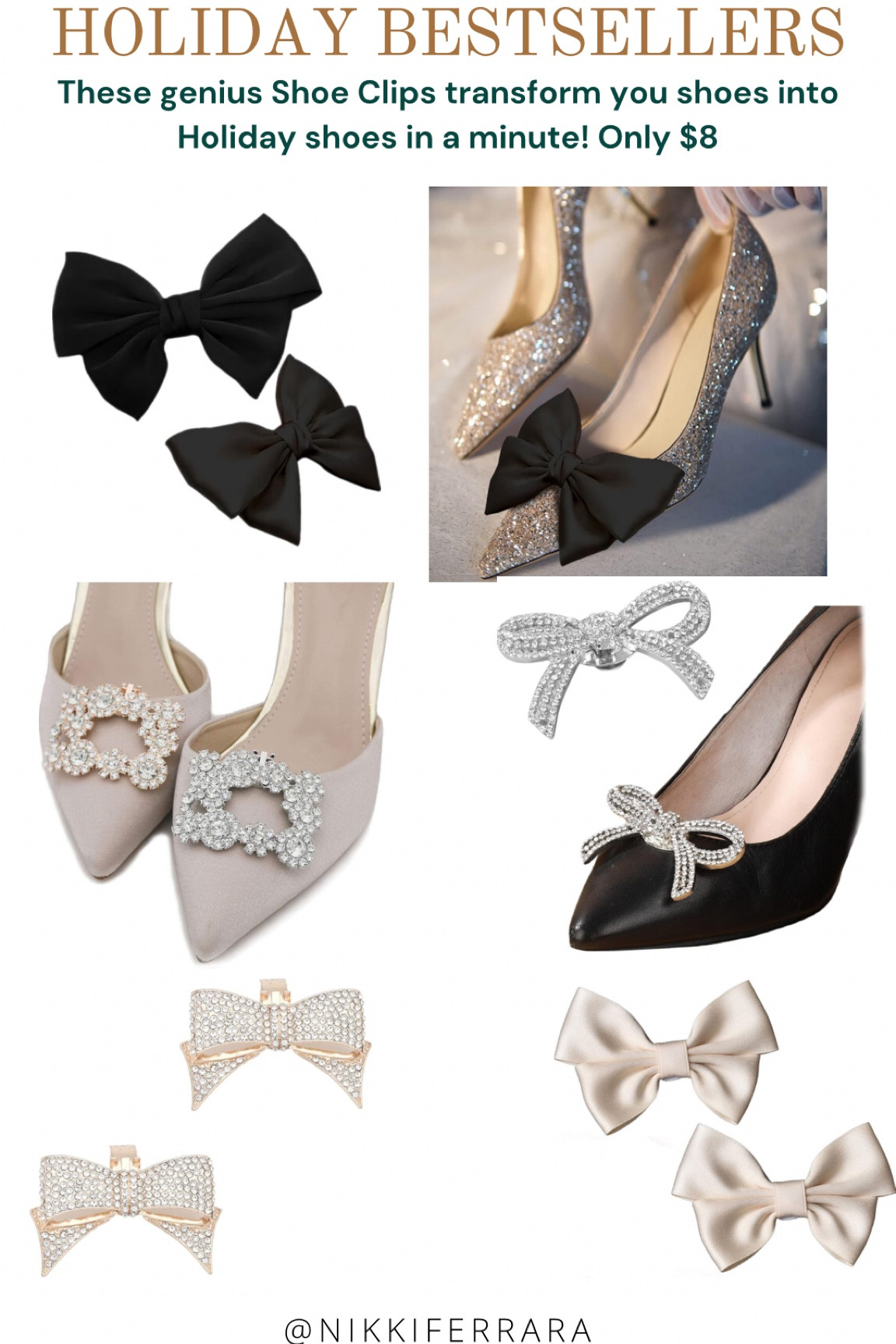 HOLIDAY SHOE CLIPS ❤️🫶 Only $8 on Amazon fits on any shoe! 

You don’t  need new shoes just these genius Amazon shoe clips! 


Amazon finds, Holiday bow flats, chromas flats, holiday flat shoes, Bow shoes, rhinestone bow shoes, clear rhinestone bow shoes, red bow shoes, red heels, holiday heels, chromas heels, black heels with rhinestone, black heels, Christmas party, holiday party, holiday shoes

#LTKHoliday #LTKshoecrush #LTKSeasonal