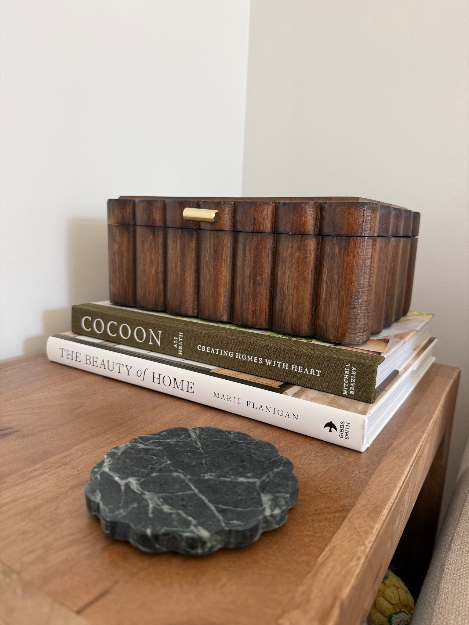 This scalloped wood box from Walmart looks straight out of a designer collection — it’s one of those pieces that instantly elevates any space. Perfect for styling on an entryway table, bookshelf, or vanity, it adds that warm, organic texture we’re all loving right now. The scallop detail gives it a timeless, high-end look that rivals similar styles from CB2 and Pottery Barn but at a fraction of the price. Linked it in my LTK before it sells out again. target finds, amazon finds, walmart home, affordable home, cb2 dupe, studio mcgee, crate and barrel dupe, pottery barn dupe, home roundup, target home decor, target home, amazon home, walmart finds, martha stewart aesthetic, mongolian cashmere oversized sweater, equestrian style, dinner party, cherry vibe, fall wedding, farm cottage, polka dots, mini desserts, grandmacore home

#LTKSeasonal #LTKHoliday #LTKHome