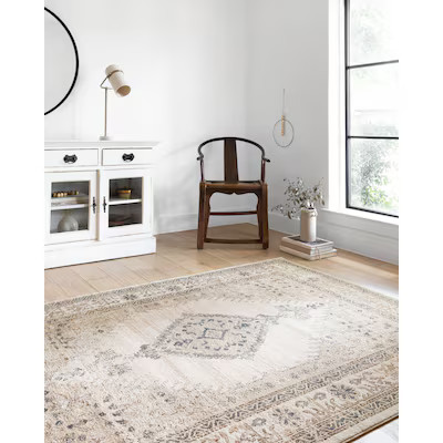 Loloi 12 x 15 Oatmeal / Ivory Indoor Distressed/Overdyed Oriental Area Rug | Lowe's