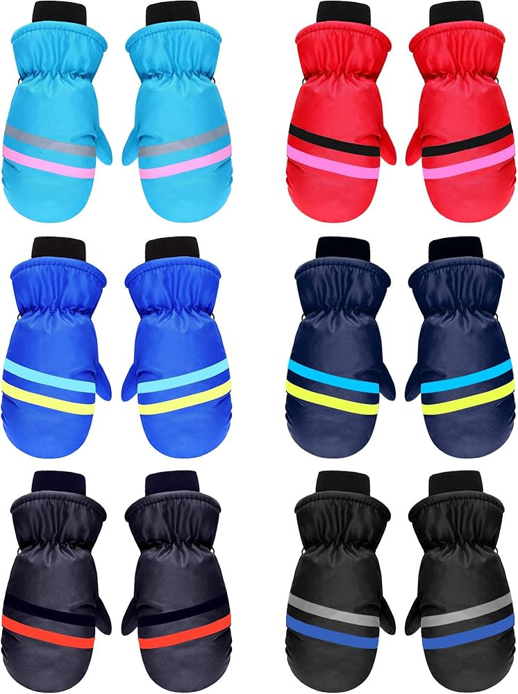 SATINIOR 6 Pairs Kids Winter Snow Mittens Gloves Waterproof Toddler Children Warm Baby Ski Gloves... | Amazon (US)