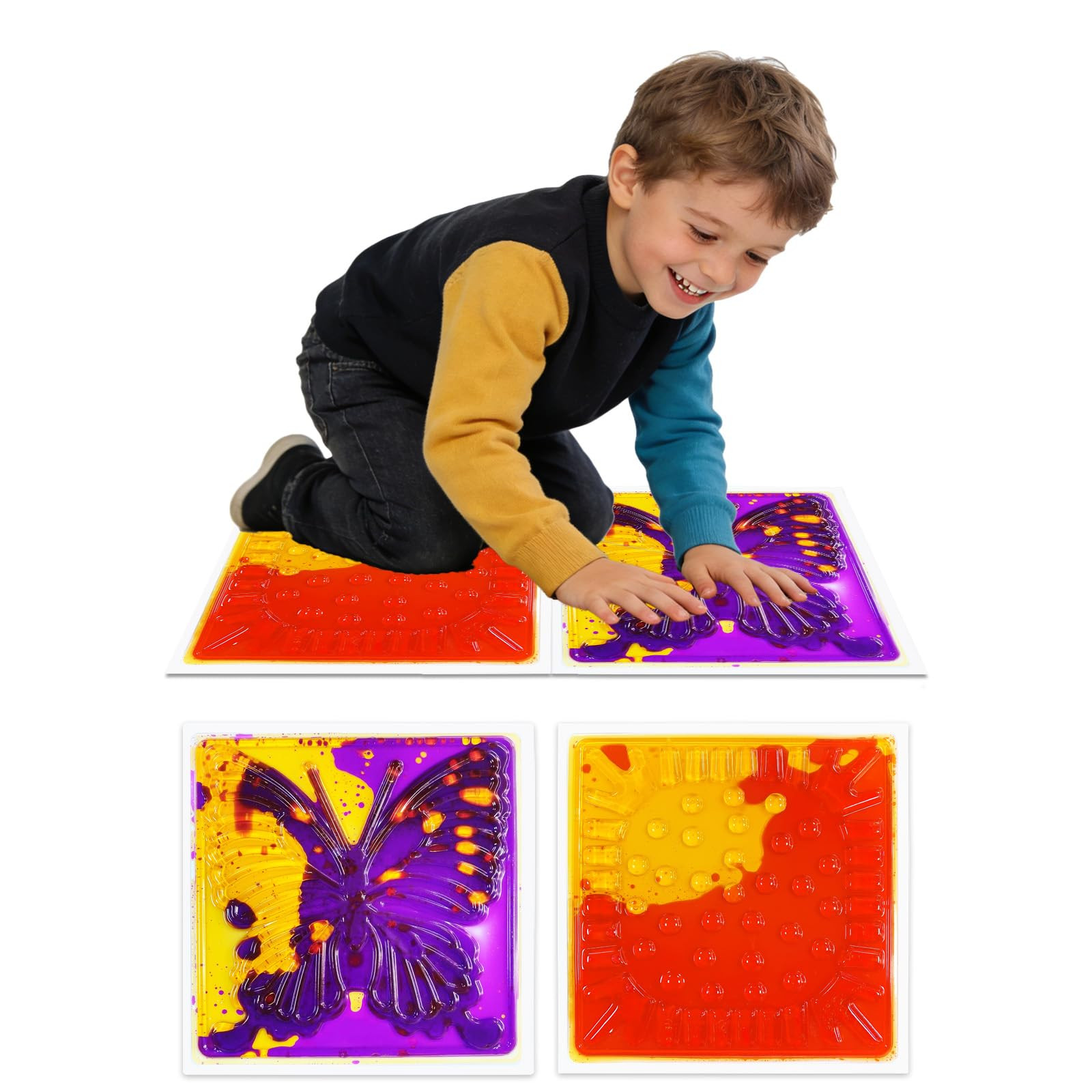 Amazon.com: Liquid Sensory Floor Tiles for Kids: 12x12 Inch Active Play Mats for Kids Non-Toxic Leakproof -2 PCS Texture Non-Slip Color-Changing Pads Stress Relief & Motor Skills Toys : Office Products | Amazon (US)
