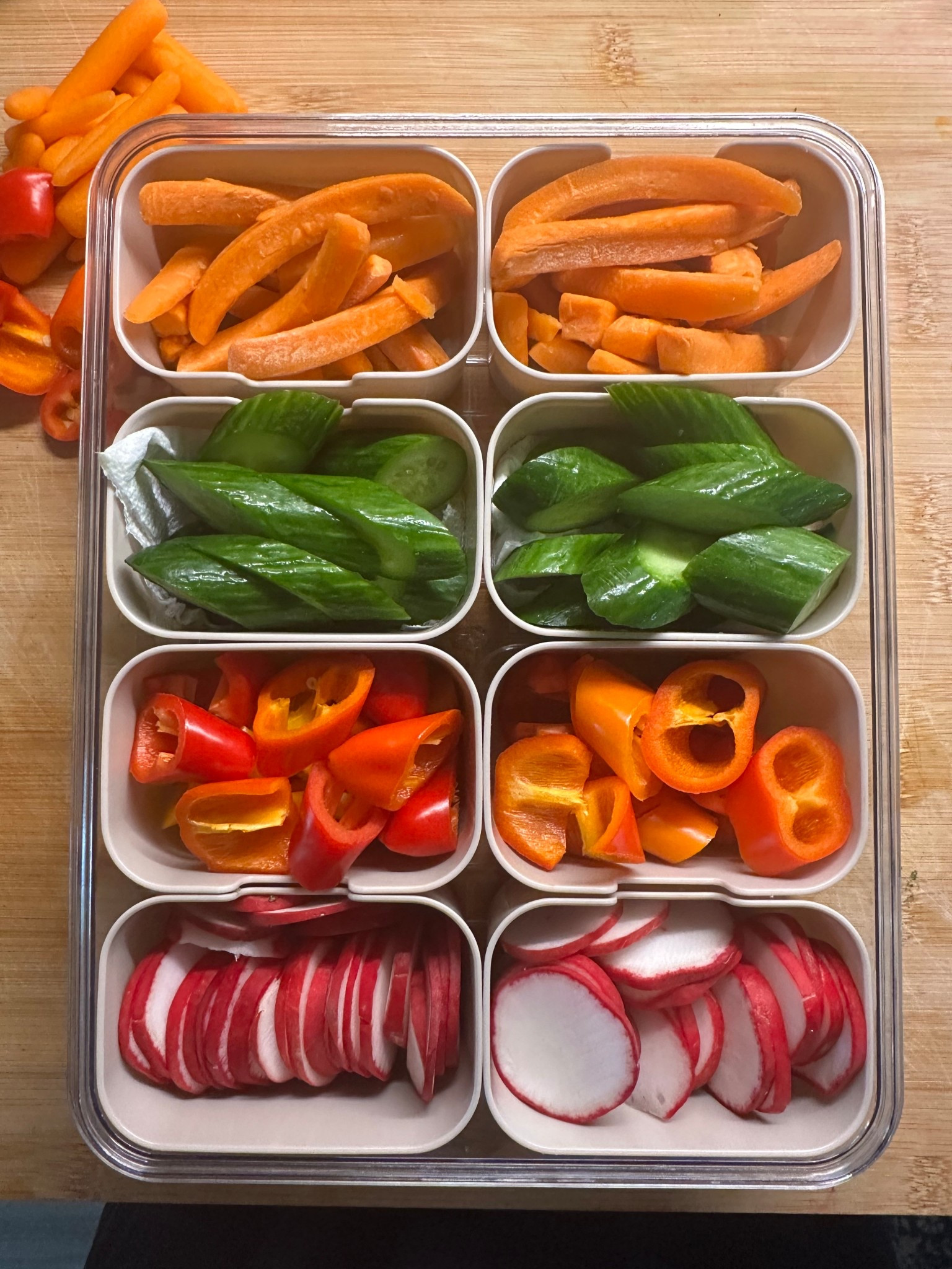 Weekly veg prep—my go-to snacklebox plus the slicer that makes chopping a breeze. 

I love filling each little spot with crunchy rainbow veggies, a dip or two, and even a few grab-and-go packs. It makes snacking feel fun, easy, and already done for the week.

#LTKFindsUnder50 #LTKHome #LTKFindsUnder100
