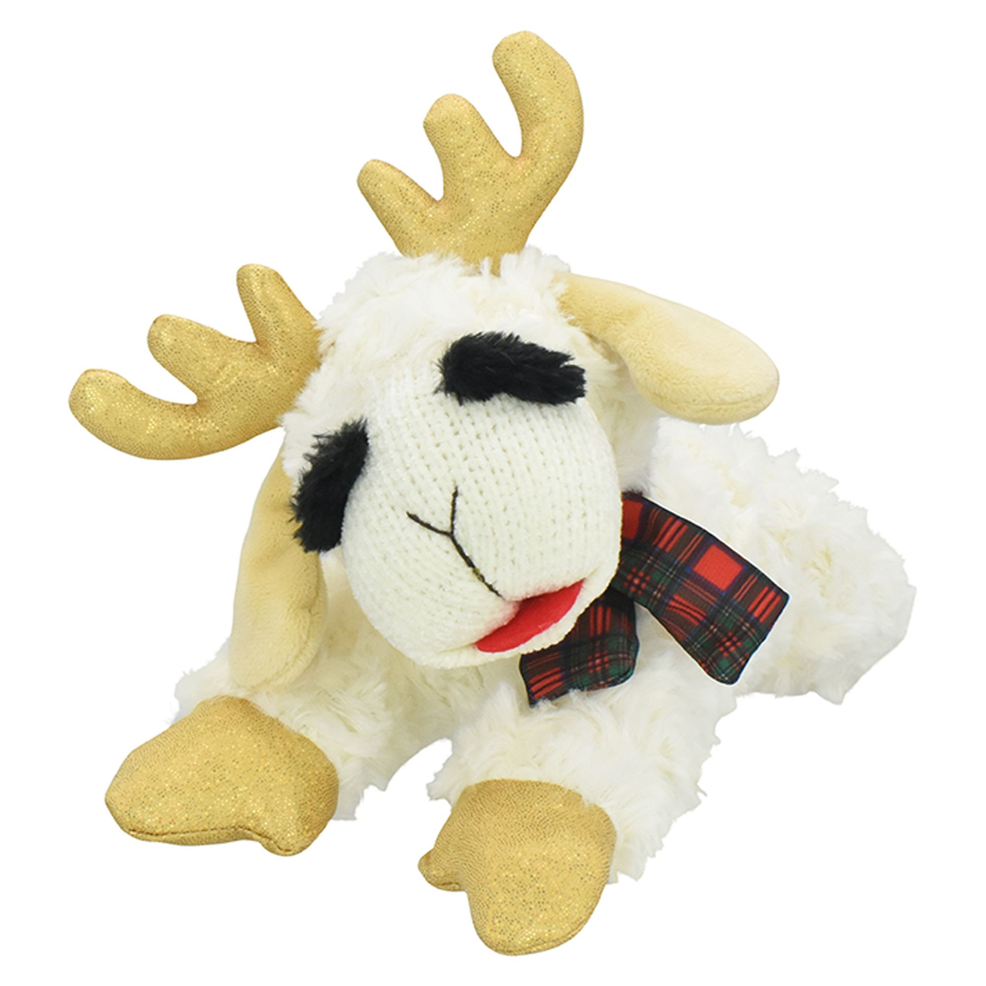 Multipet Holiday Lamb Chop Gold Paws and Antlers 10.5" | PetSmart