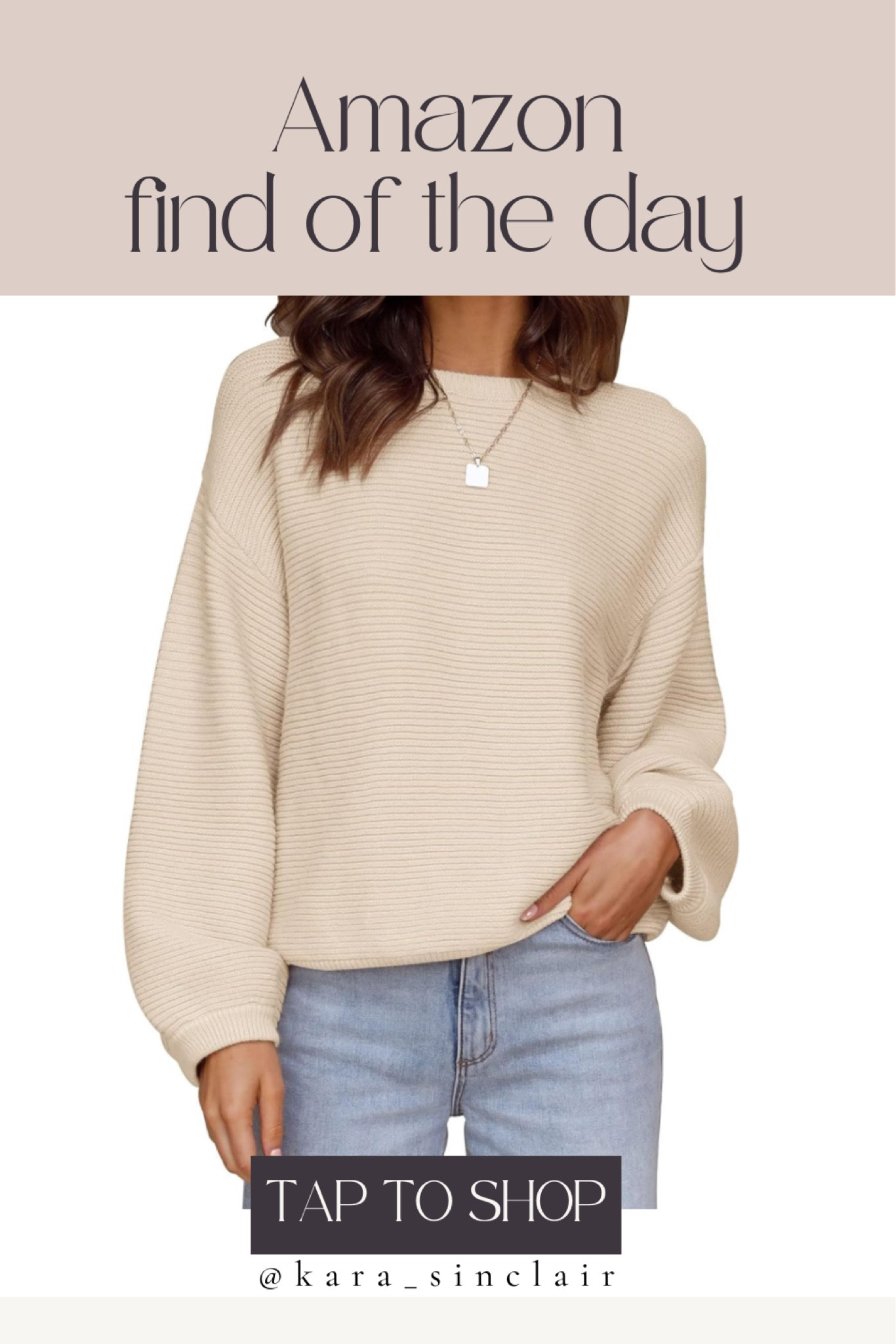 Amazon find! Crew Neck Long Lantern Sleeve Casual Loose Ribbed Knit Soft Pullover Sweater. Plus right now it has a a 10% off clickable coupon 

#LTKstyletip #LTKsalealert #LTKfindsunder50