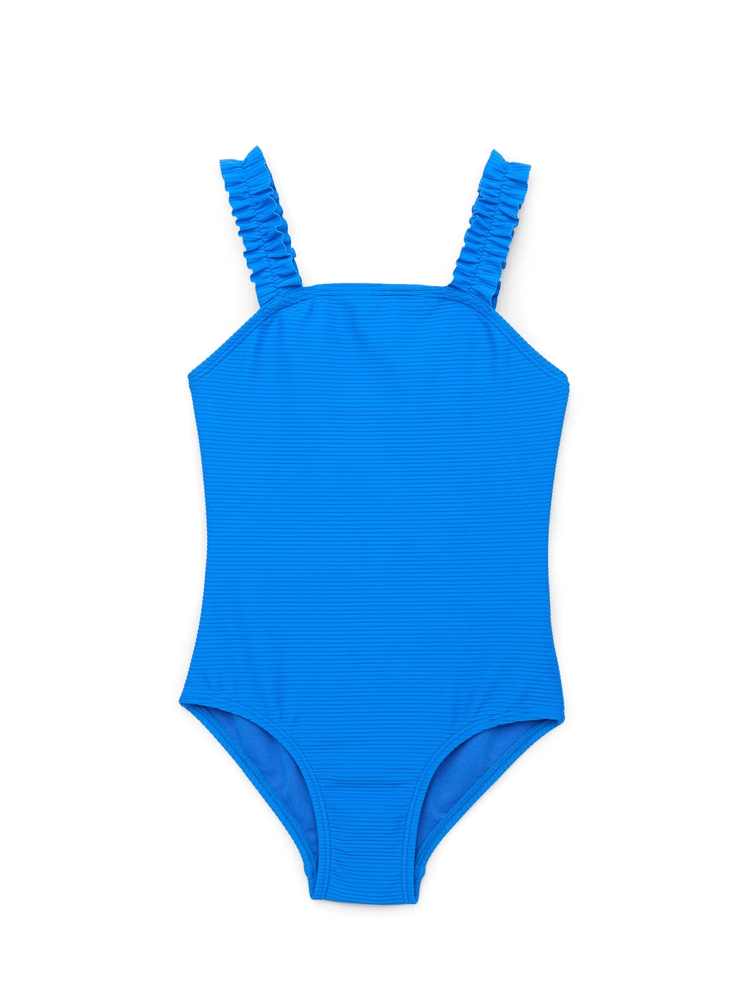 Wonder Nation Girls Ruffle Strap One Piece Swimsuit with UPF50+, Sizes 4-16 & Plus | Walmart (US)
