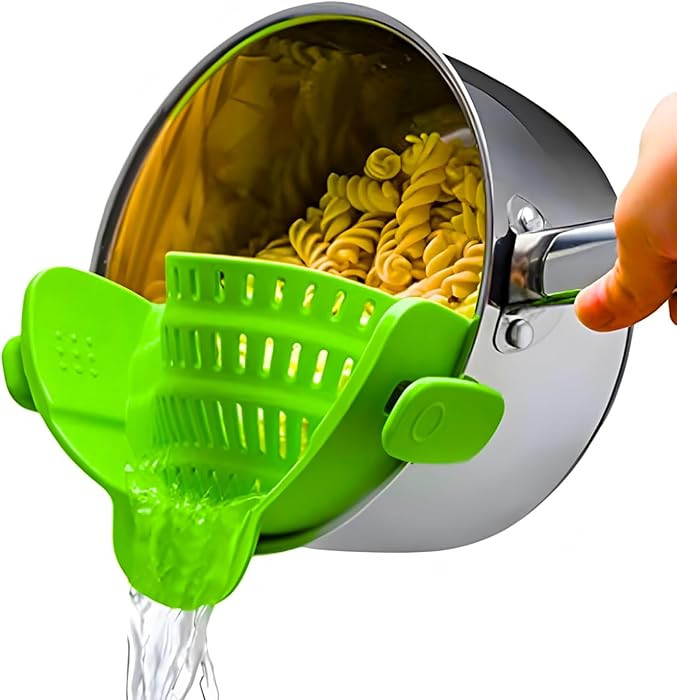 Kitchen Gizmo Snap N' Strain Clip On Strainer for Pots and Pans - Collapsible Silicone Pasta Stra... | Amazon (US)