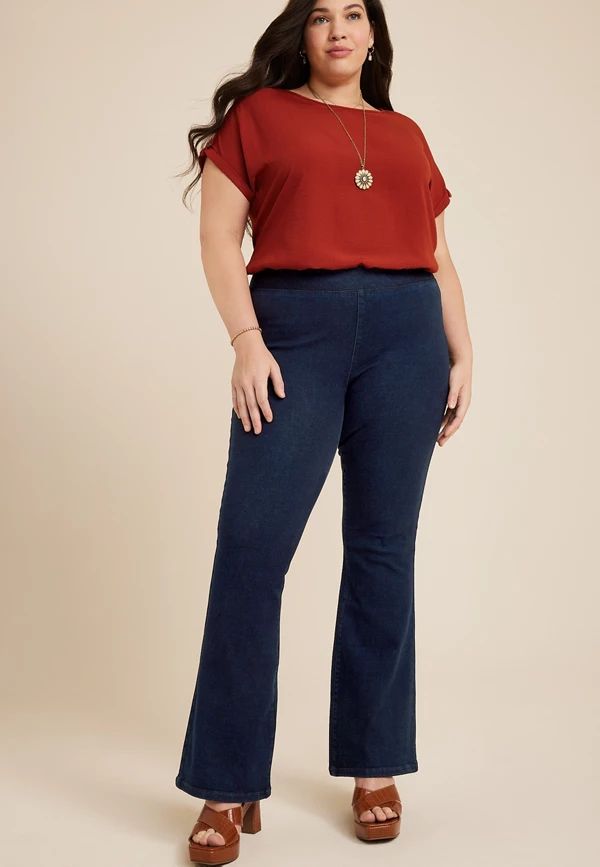 Plus Size m jeans by maurices™ Flare Sleek Pull On High Rise Jean | Maurices