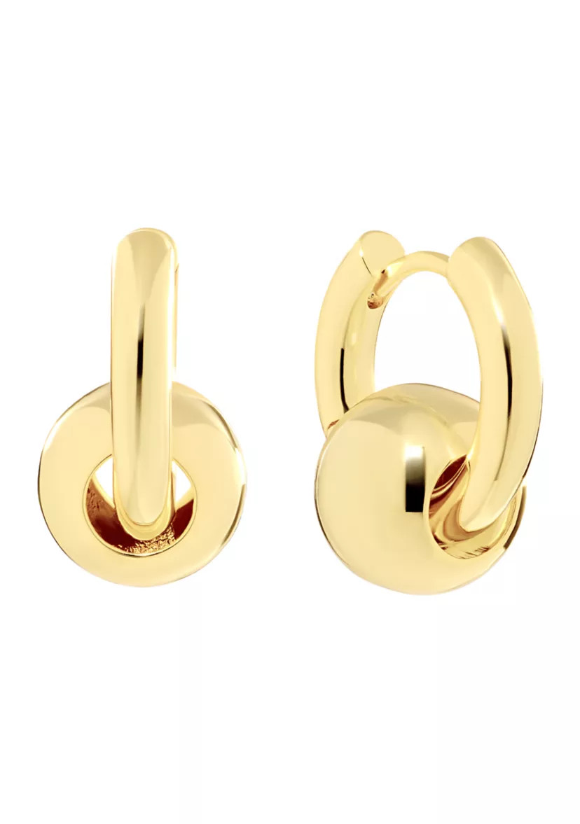 Gold Plated Orbital Click Top Hoop Earrings | Belk