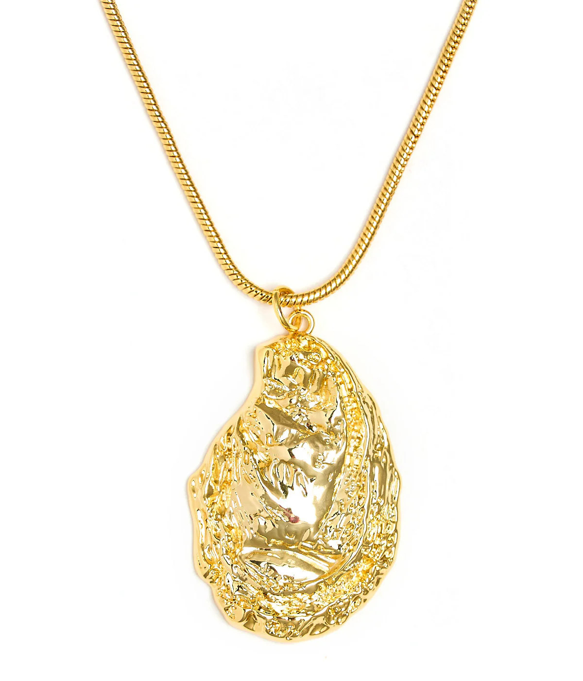 Oyster Pendant - Snake Chain - 18k Plated Necklace | Lisi Lerch Inc