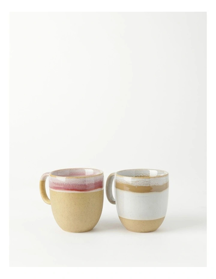 Australian House & GardenEsperance Wiped Edge Mug Bullet Set of 2 in White/Sand | Myer