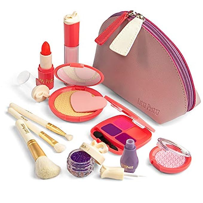 Litti Pritti Pretend Makeup for Girls - 11 Piece Play Makeup Set- Realistic Toys Makeup Set for Girl | Amazon (US)