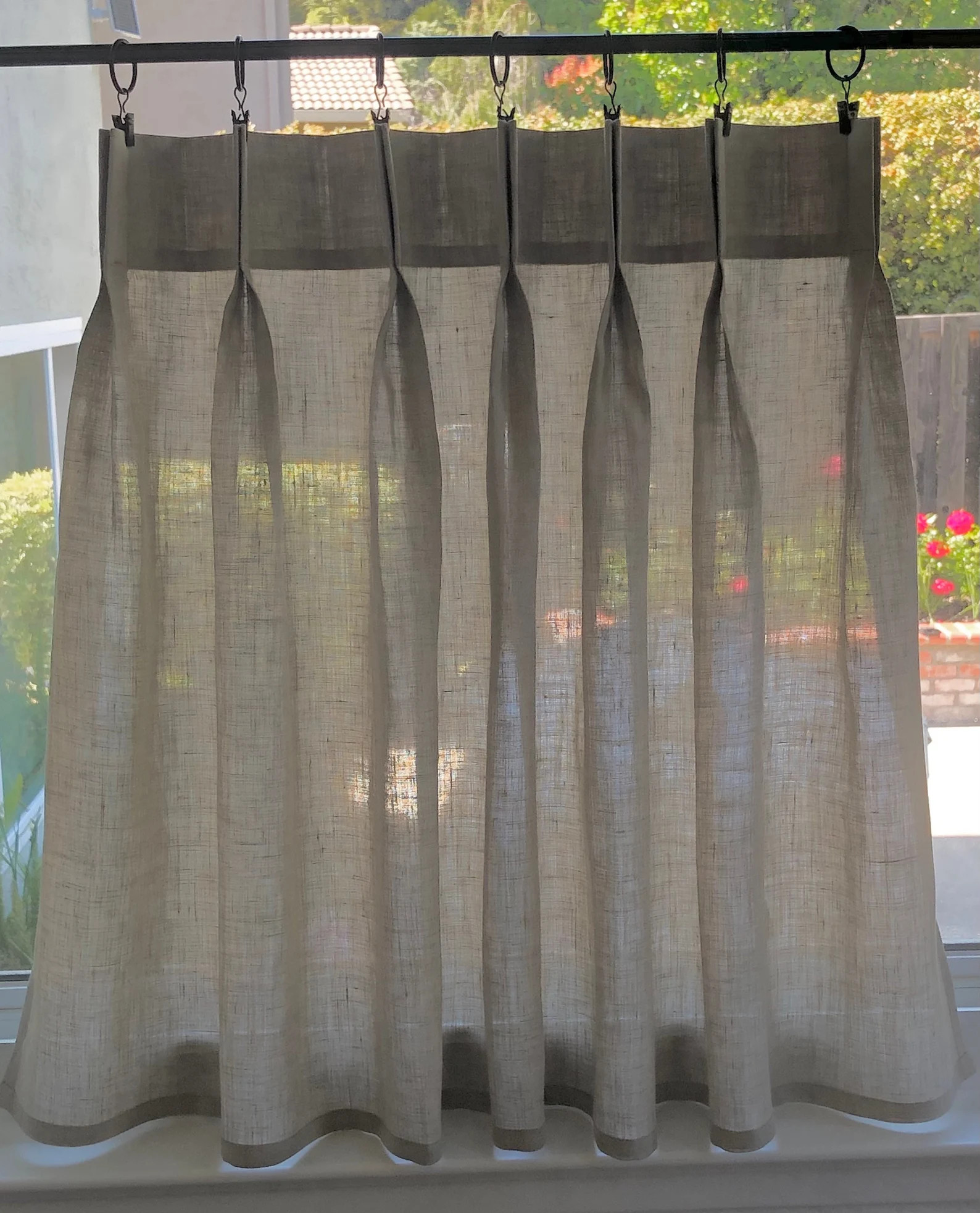 Natural Double Pleated 100% Linen-Unlined | Etsy (US)