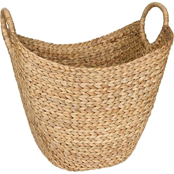 Seagrass Storage Basket by West Dwelling - Large Water Hyacinth Wicker Basket / Rattan Woven Basket  | Amazon (US)
