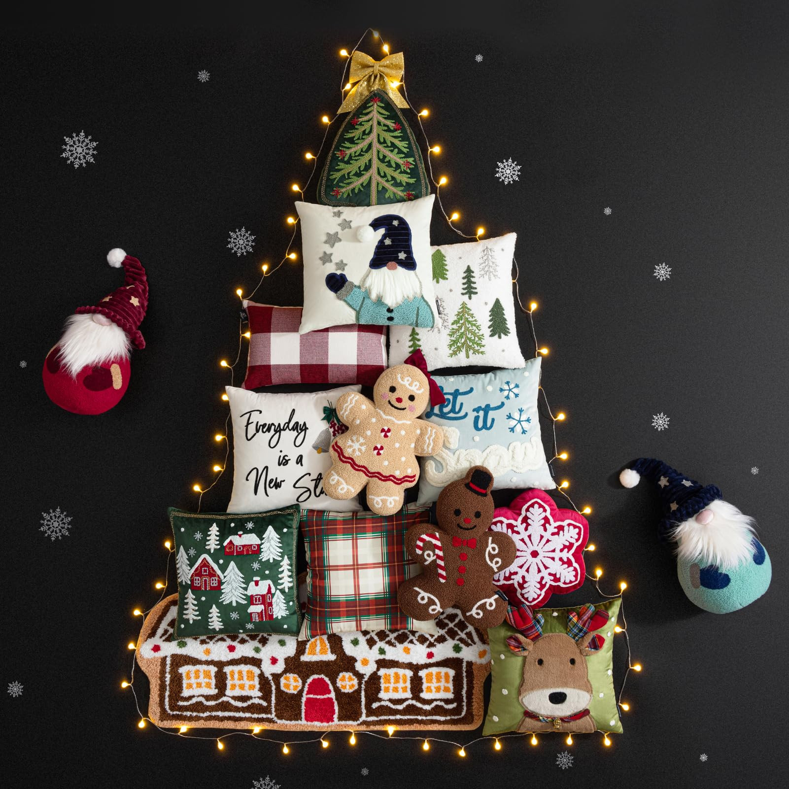 Phantoscope Gingerbread Series Merry Christmas Throw Pillow, Plush Teddy Sherpa Xmas Gingerbread ... | Amazon (US)