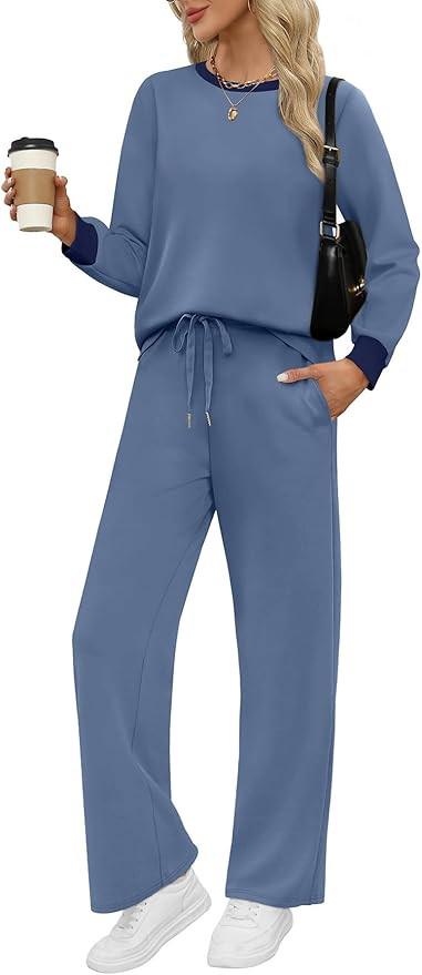 WIHOLL Lounge Sets for Women 2 Piece Travel Vacation Outfits Fall Sweatsuit Tracksuit | Amazon (US)