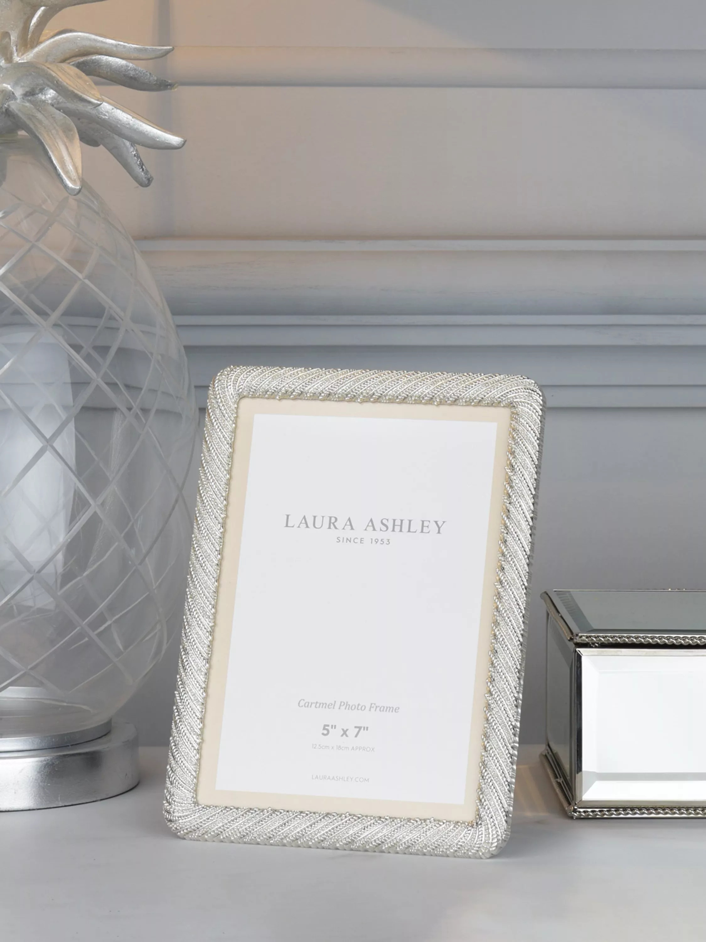 Laura Ashley Cartmel Metal Photo Frame, Silver Plated | John Lewis (UK)