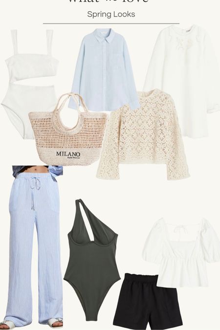 Spring break travel looks for the pool or beach 

Swimsuit 
One piece
Linen pants 

#LTKfindsunder50 #LTKSeasonal #LTKsalealert