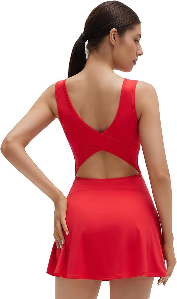 SUUKSESS Womens Tennis Dress with Built in Shorts and Bra Easy Peasy Athletic Dresses Golf Workou... | Amazon (US)