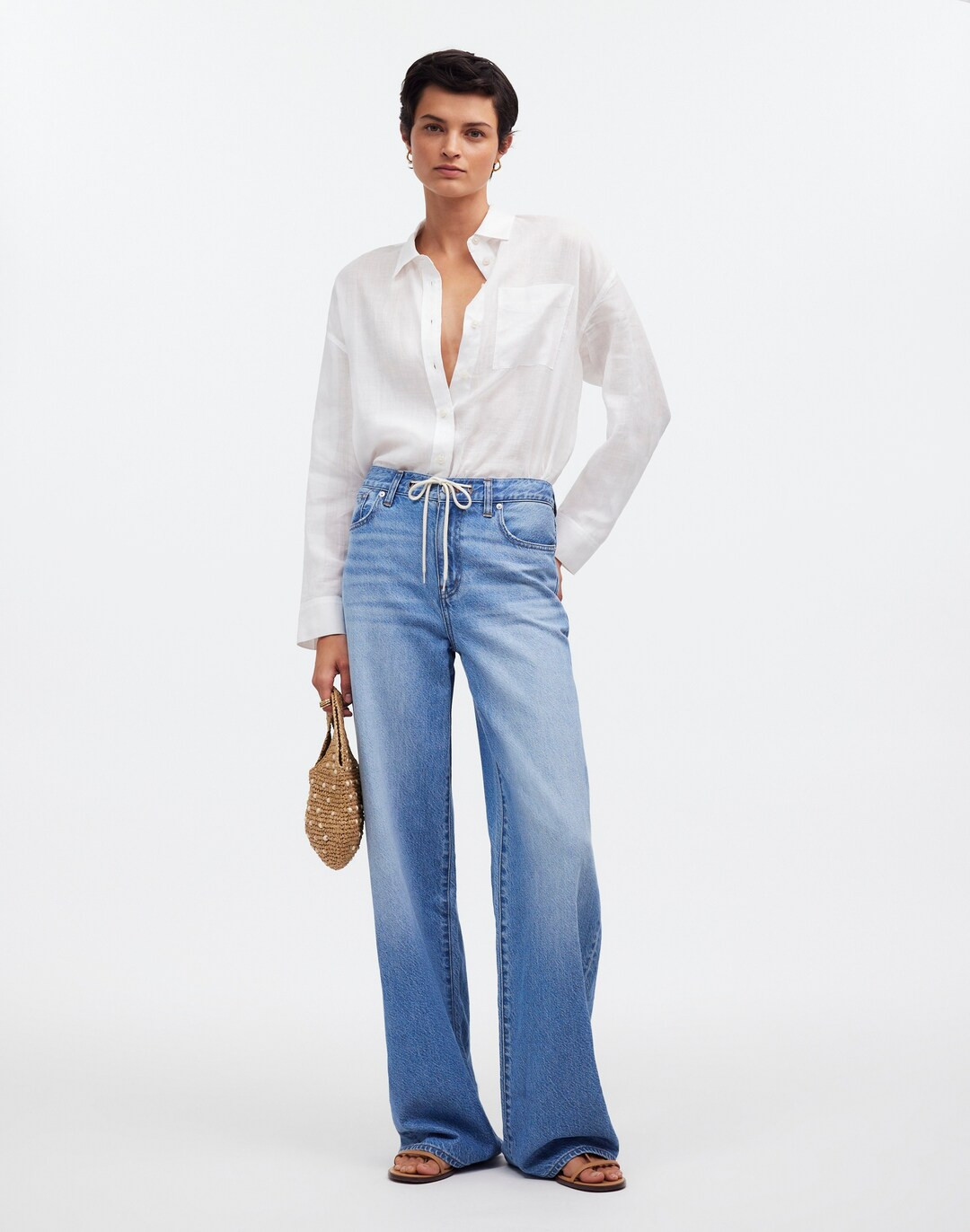 Superwide-Leg Jeans in Hambley Wash: Drawstring Edition | Madewell