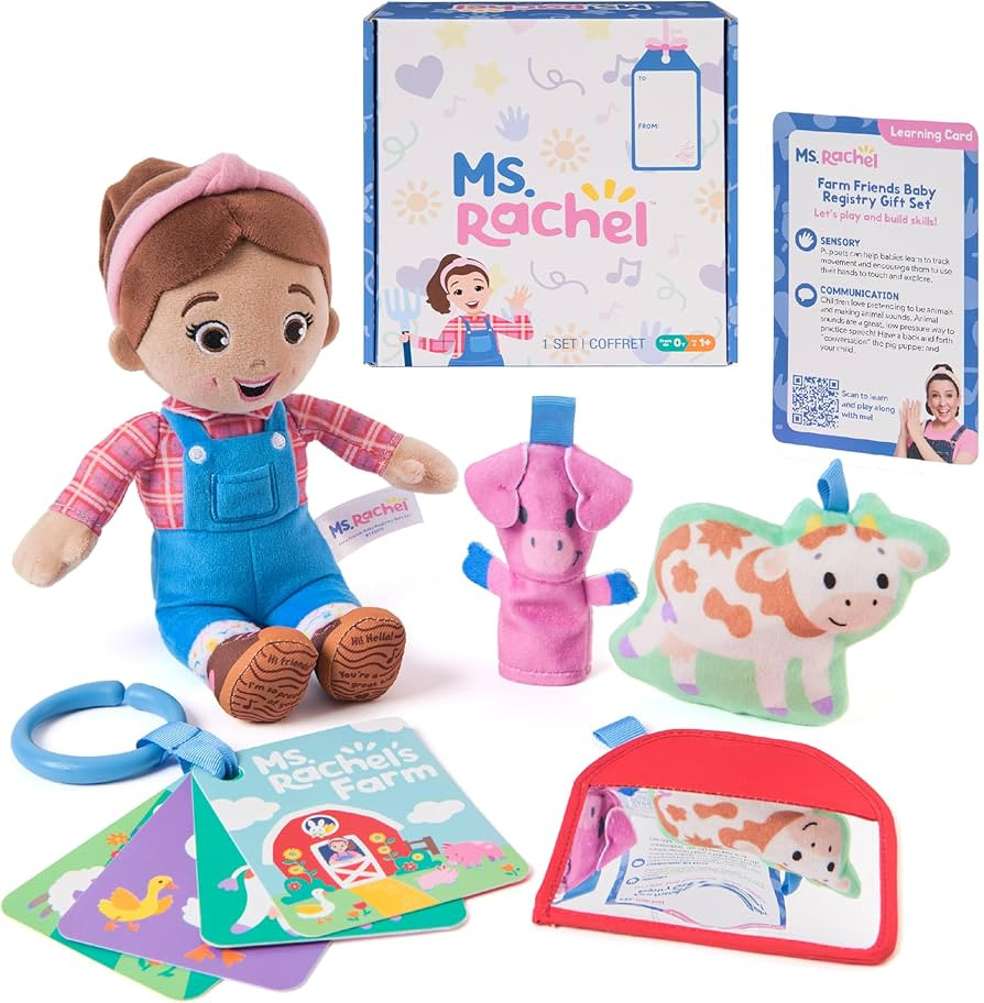 Ms. Rachel Official Farm Friends Baby Registry Gift Set with Plush, Animals Cards & Finger Puppet... | Amazon (CA)