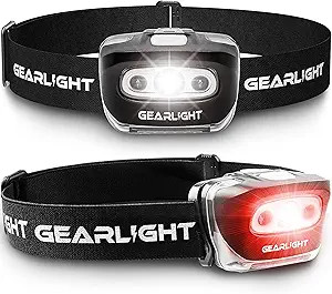 GearLight 2Pack LED Headlamp - Outdoor Camping Headlamps with Adjustable Headband - Lightweight H... | Amazon (US)