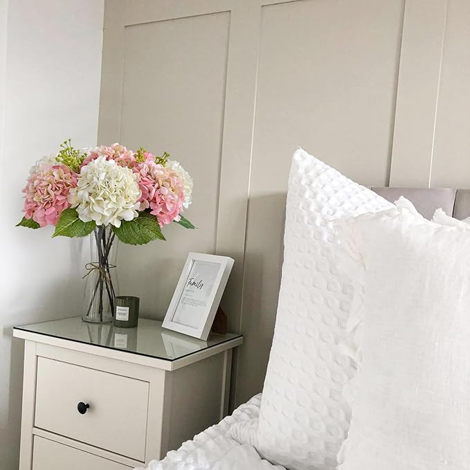 4PCS Lifelike Real Touch Artificial Hydrangeas, 21" Pink Hydrangea Artificial Flowers for Decorat... | Amazon (US)