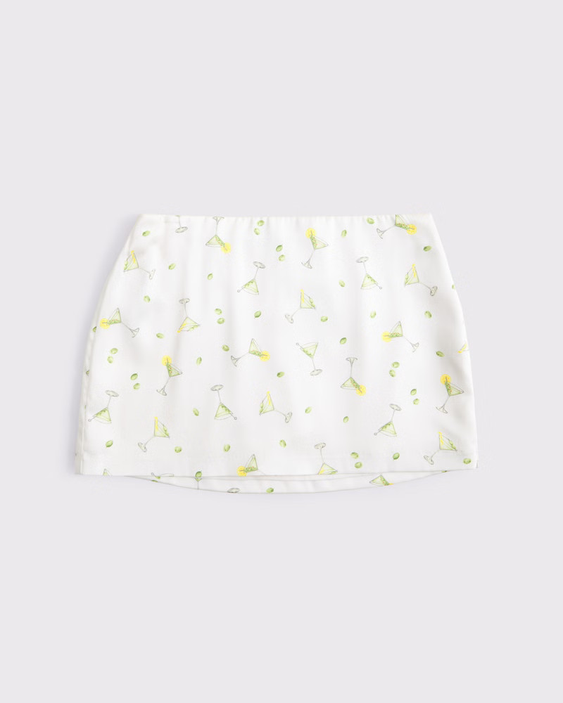 The A&F Scarlett Mid Rise Satin Mini Skort | Abercrombie & Fitch (US)
