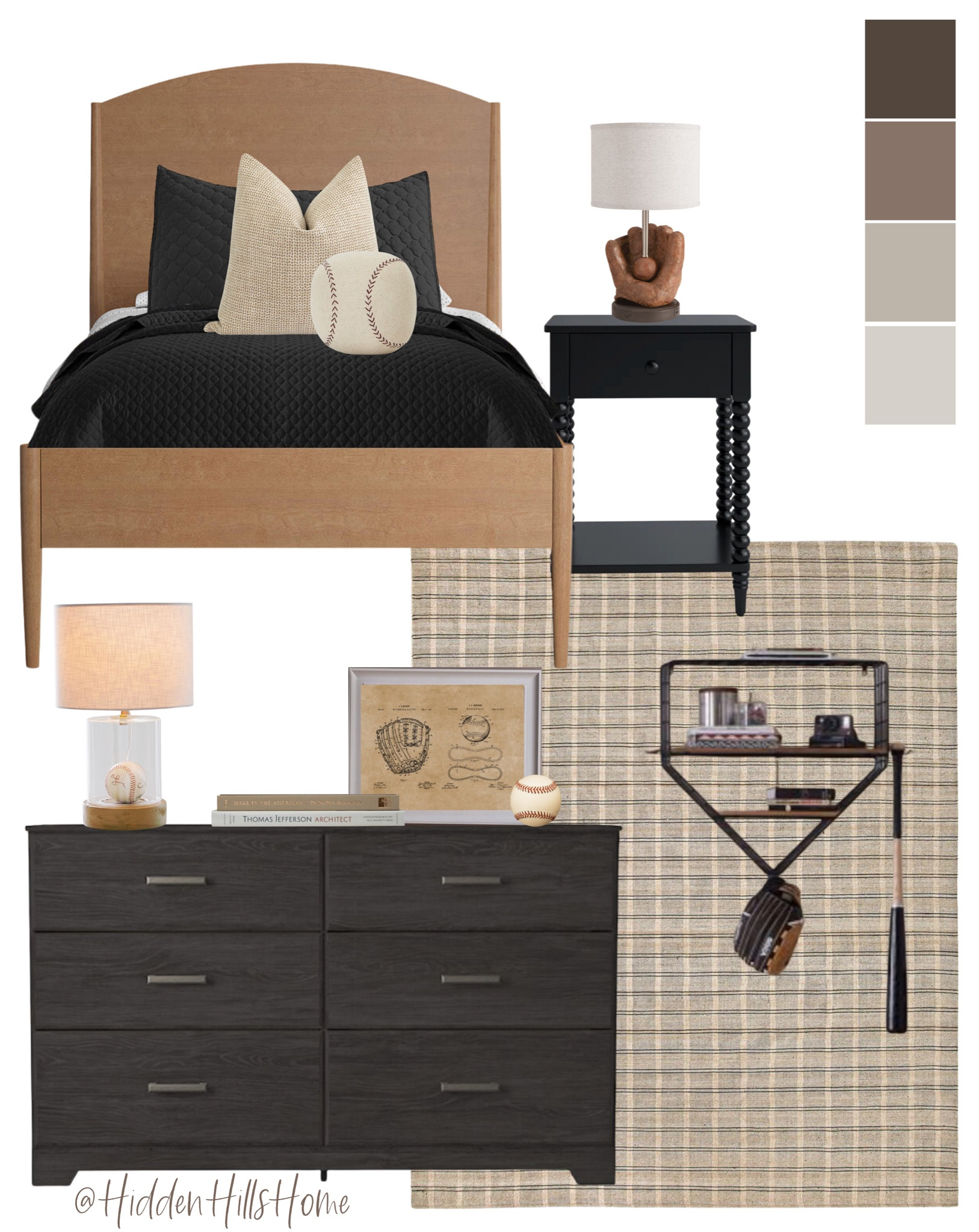 Boys bedroom decor, masculine bedroom mood board, boys sports room, baseball bedroom #boysbedroom

#LTKkids #LTKhome