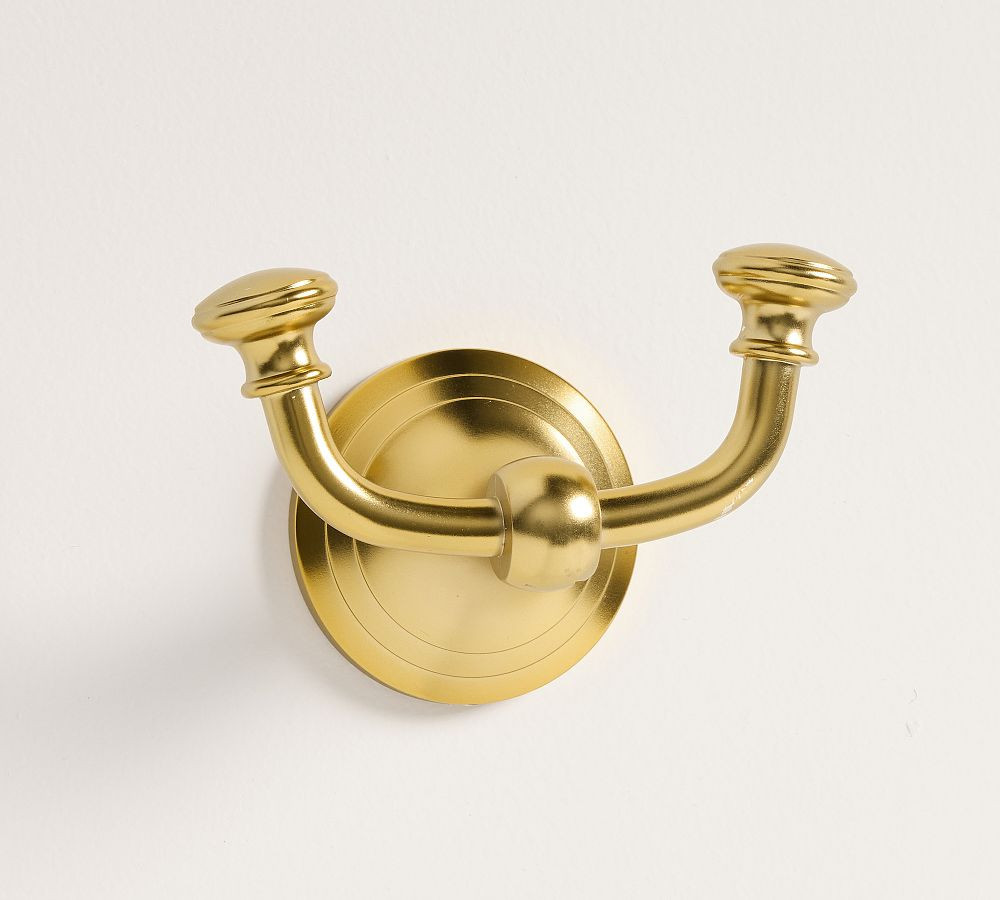 Mercer Double Hook, Aged Brass | Pottery Barn (US)