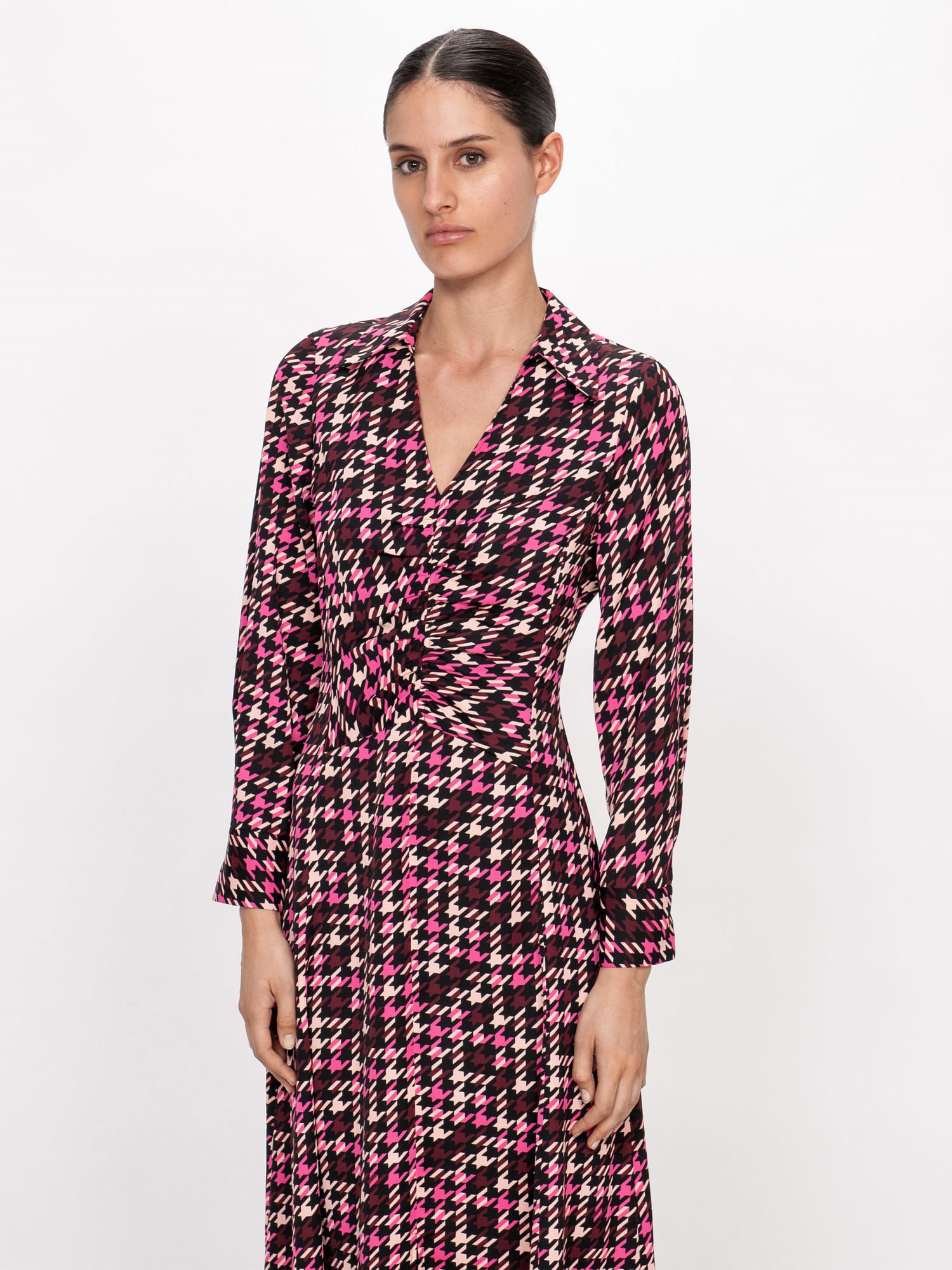 Rose Houndstooth Shirt Dress | Veronika Maine