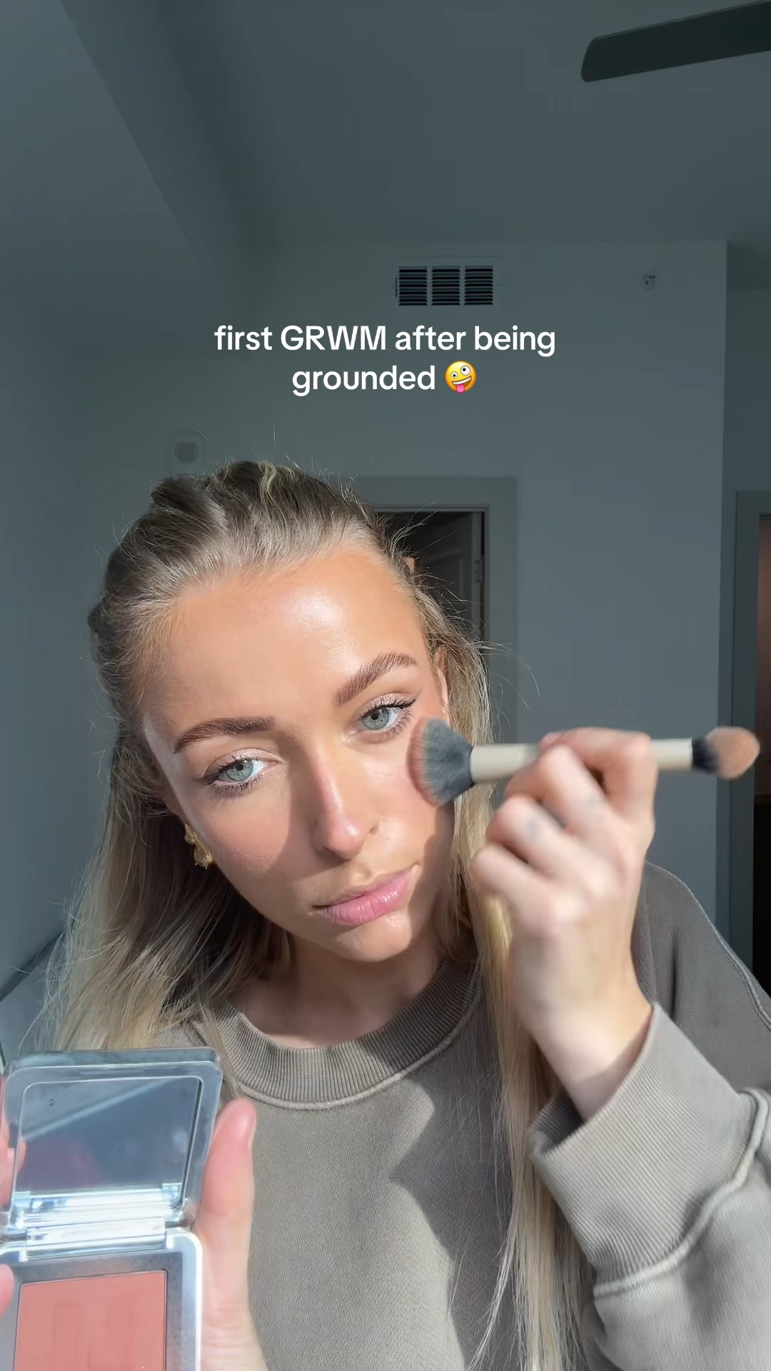 First GRWM post 12 hour grounding 😂 #ltkbeauty #grwm #naturalmakeup 